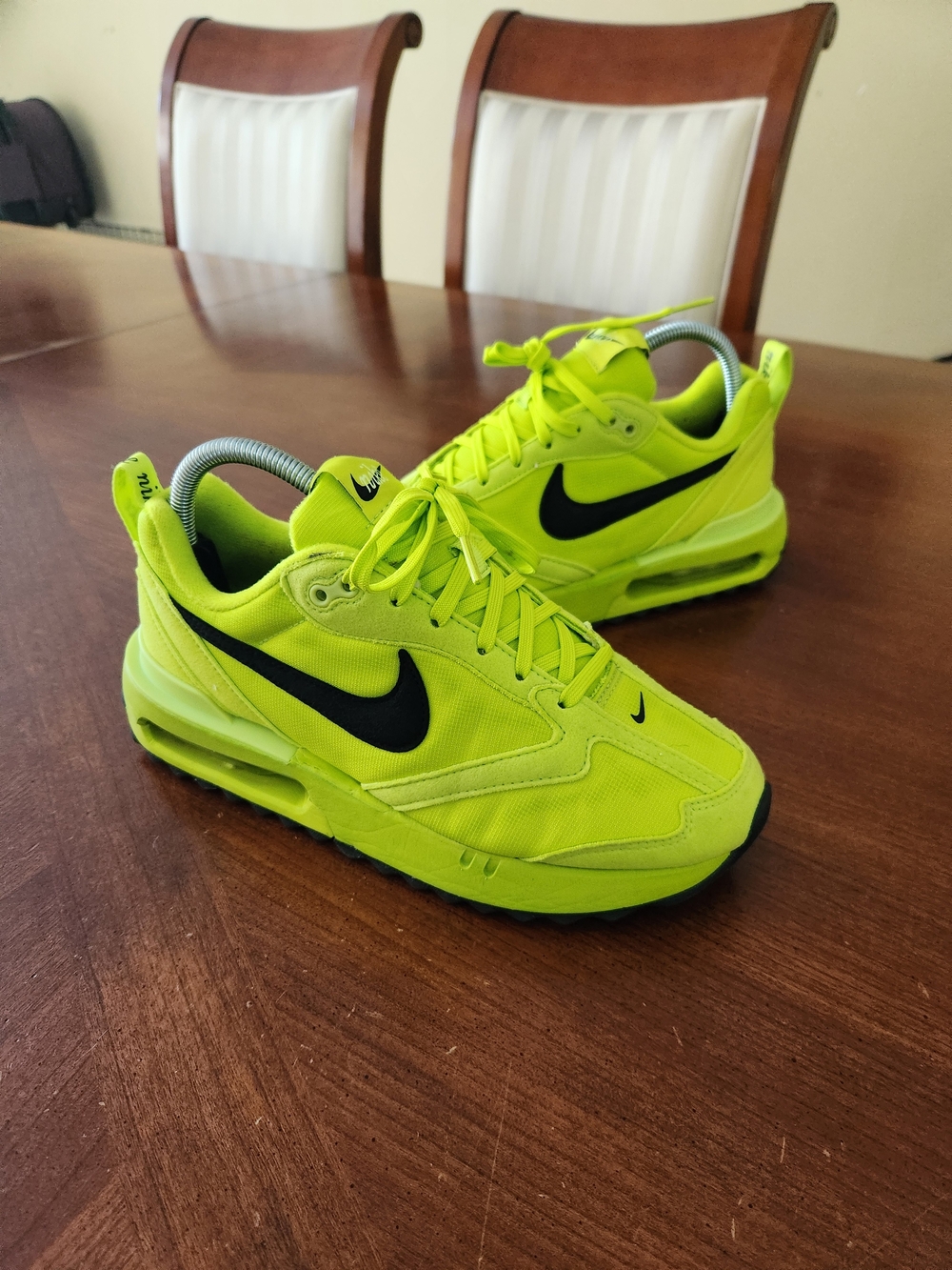 Nike Volt Air Max Sneakers - Neon Yellow with Black Swoosh Size 7.5 Women